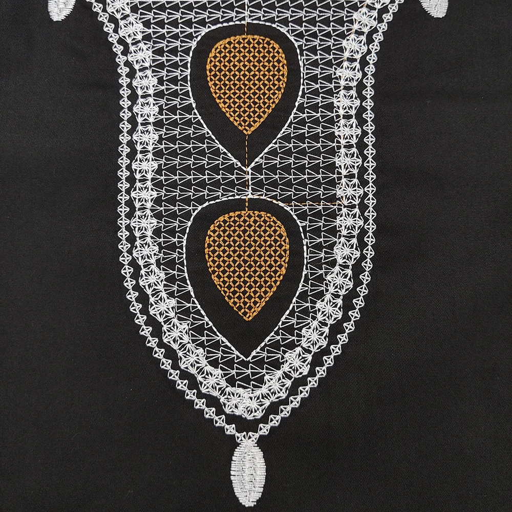 Dashiki Arab Mens Attire Tops Embroidery Muslin T shirts Male Vintage Tunic Ankara Short Kaftan Clothing African dress for men - Image 5