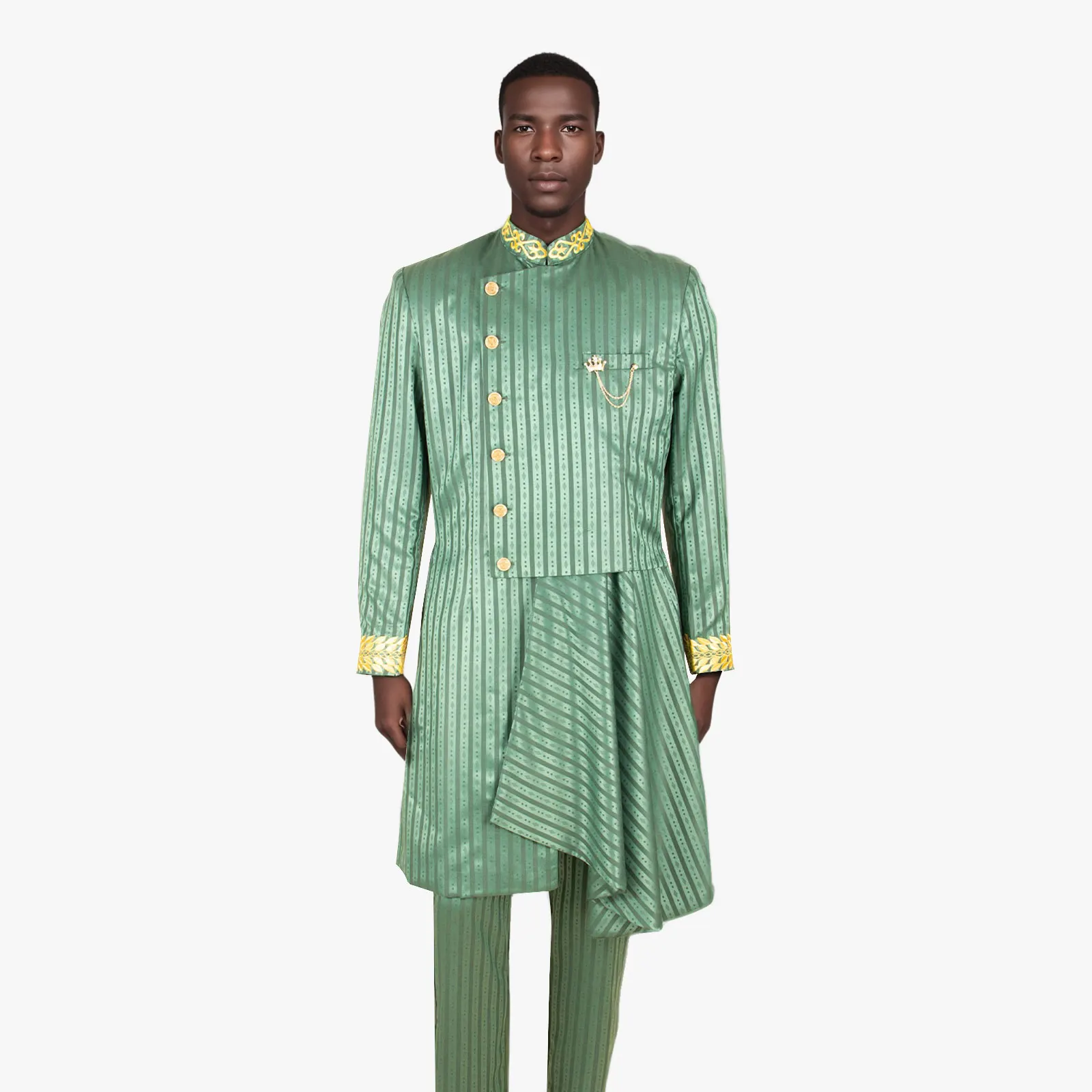 African Men Suit for Formal Occasions Embroidery Designed Jacket Pants Set African Wedding Outfits African Clothing