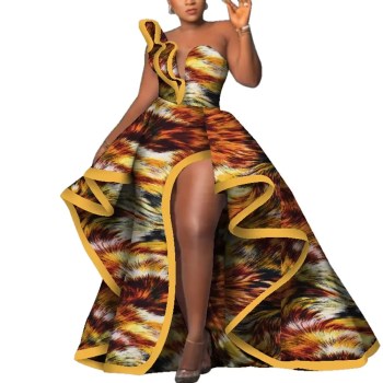 Dashiki Party Dresses Fashion Robe Africaine Ankara Floral Print Maxi Long Strapless Dresses African Dresses for Women