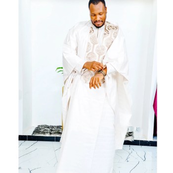 African Clothing For Men Traditional Embroidery Design Top Long Sleeve 3 Piece Set