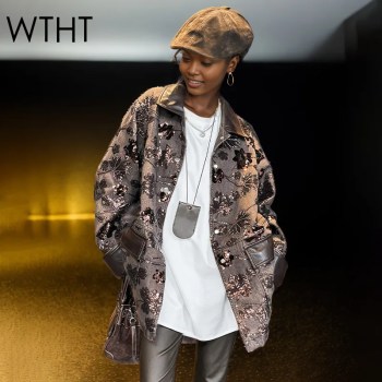 WTHT New Women's Irregular Print Embroidery Denim Jacket Vintage 2025 Spring Turn-down Collar Long Sleeves Coat Female