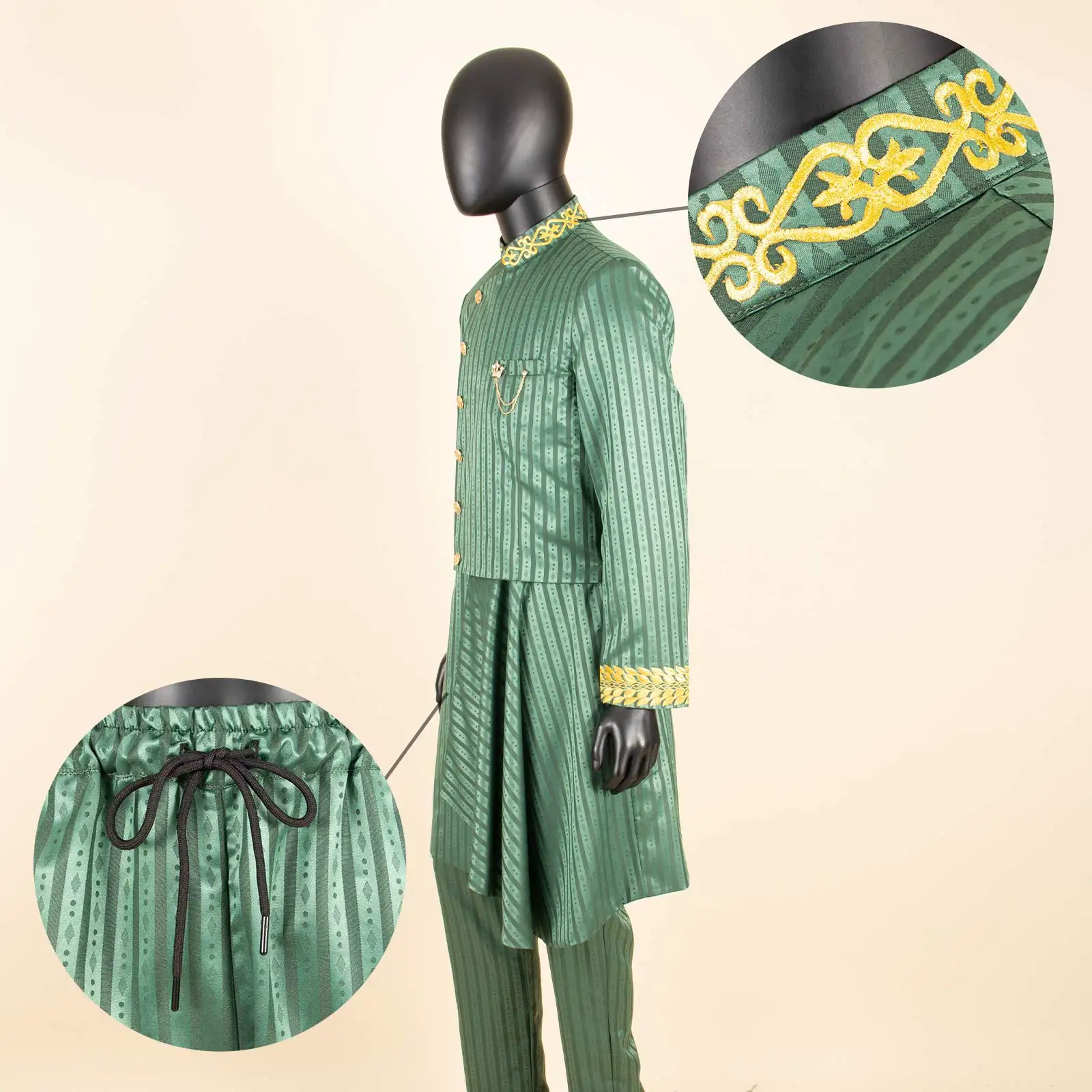 African Men Suit for Formal Occasions Embroidery Designed Jacket Pants Set African Wedding Outfits African Clothing - Image 3