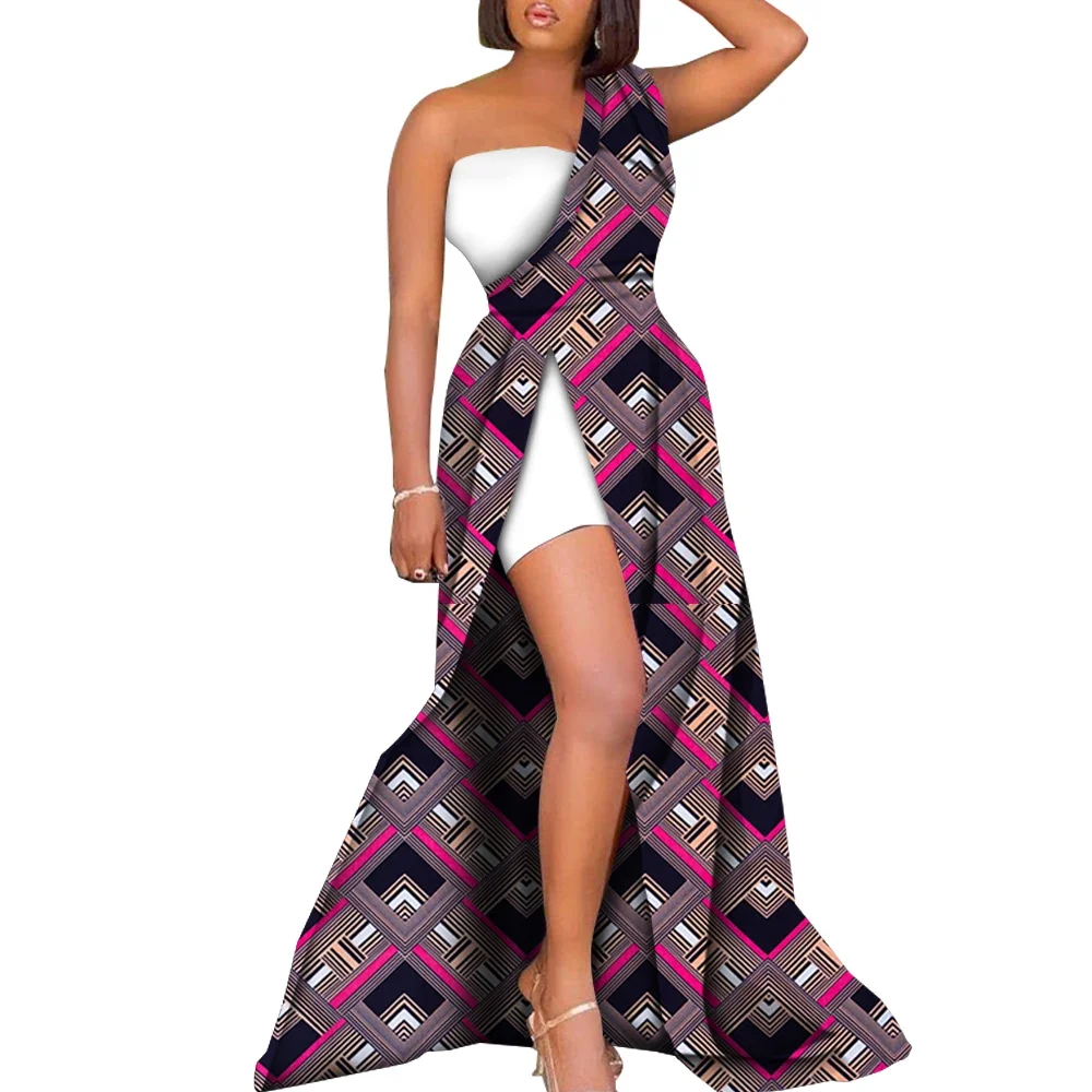 African Dresses for Women Ankara Print Split Long Dresses Lady Party Evening Dresses Dashiki African Women Clothes - Image 3